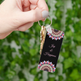 Llavero Keychain De Flor Rosa, Verde Y Azul