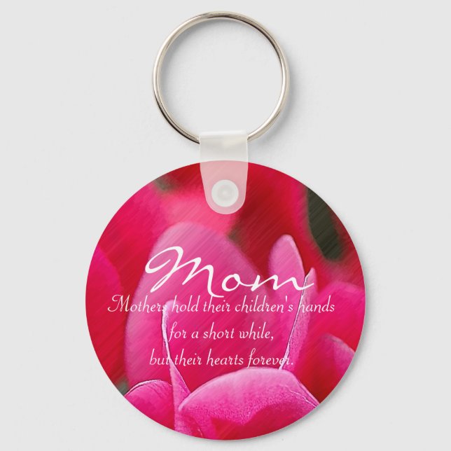 Llavero Keychain de Floral Rosa "Mamá" (Anverso)