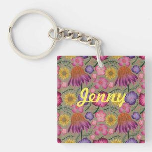 Llavero Keychain de Floral Verde Sage