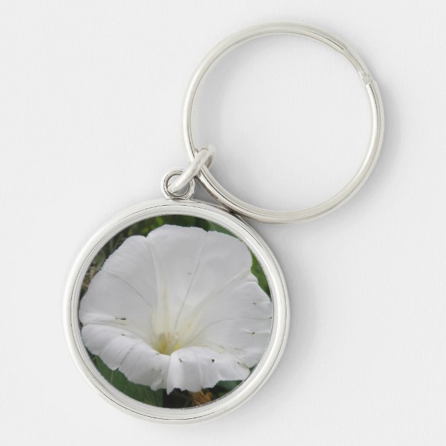 Llavero Keychain de flores blancas convolvulsas (Frente)