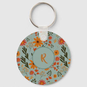 Llavero Keychain de flores coloreadas de Bonito floral