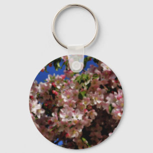 Llavero Keychain de flores de primavera rosada