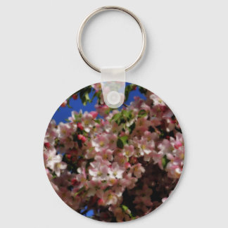 Llavero Keychain de flores de primavera rosada