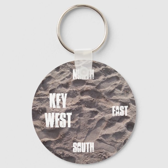 Llavero Keychain de Florida Key West Compass Sand Beach (Anverso)