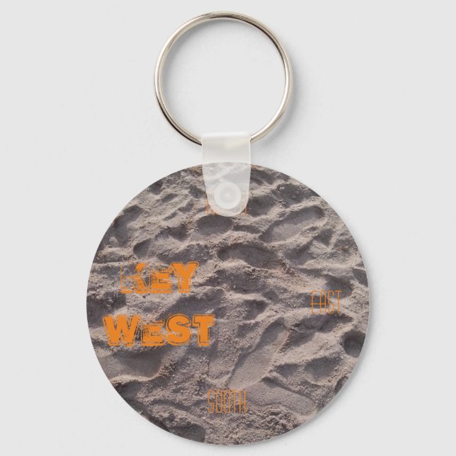 Llavero Keychain de Florida Key West Compass Sand Beach (Anverso)