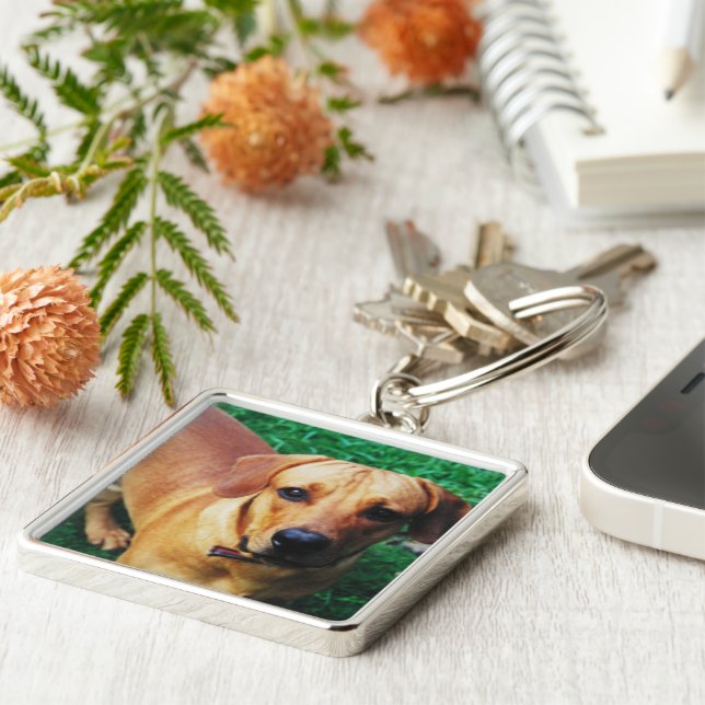 Llavero Keychain de fotograma Metalizado personalizado (Lado)