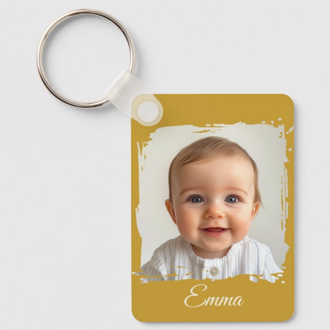 Llavero Keychain de fotos de familia de personalizados Dob (Anverso)