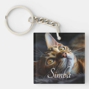 Llavero Keychain de fotos de gatos de personalizable con n