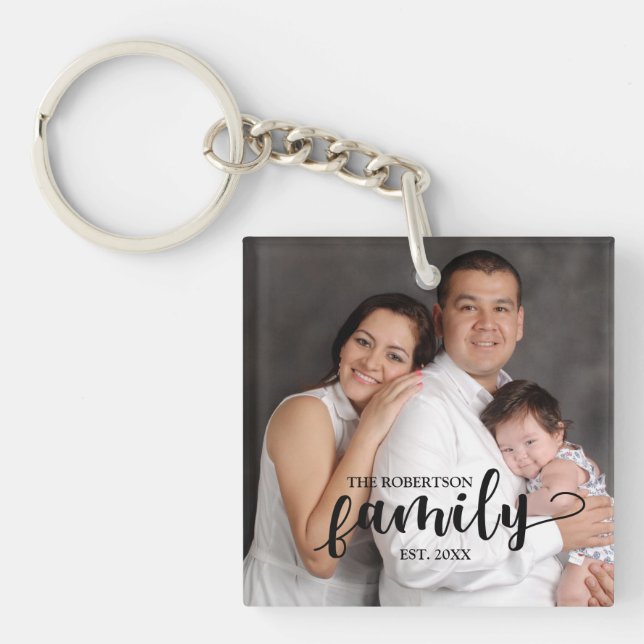 Llavero Keychain de fotos familiares personalizadas (Frente)