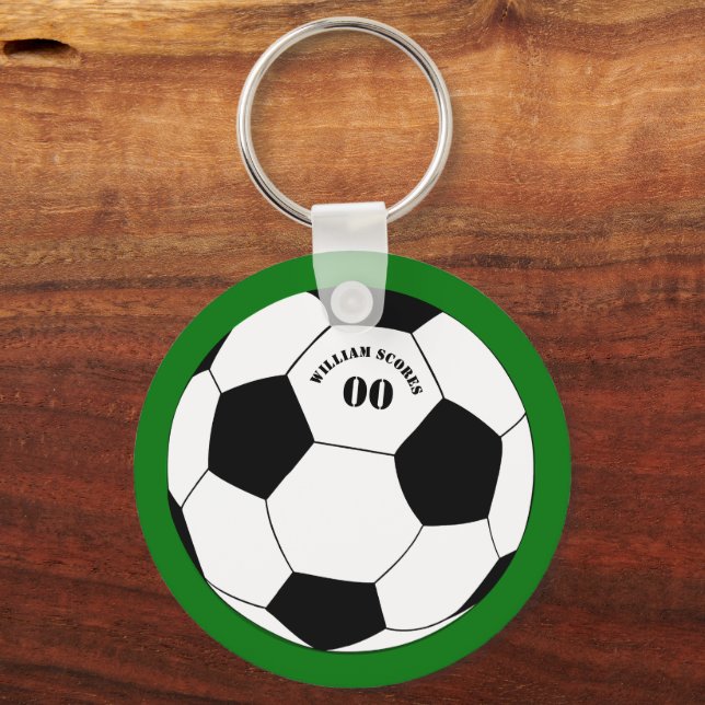 Llavero Keychain de fútbol, balón de fútbol con nombre y n (Anverso)