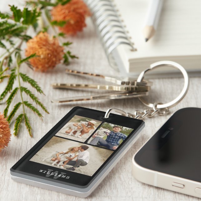 Llavero Keychain de galería fotográfica moderna de 3 (Frente Derecha)