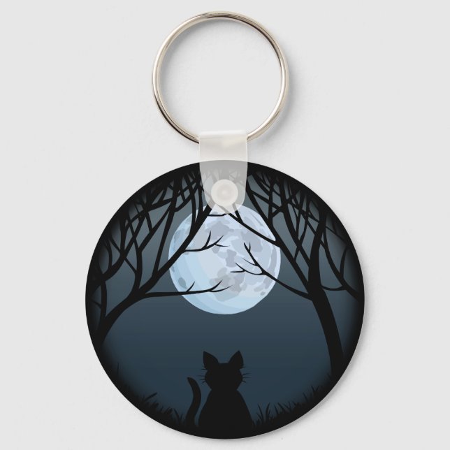 Llavero Keychain de Gato Graso Gato Negro Regalos Mascotas (Anverso)