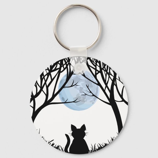 Llavero Keychain de Gato Graso Gato Negro Regalos Mascotas (Anverso)