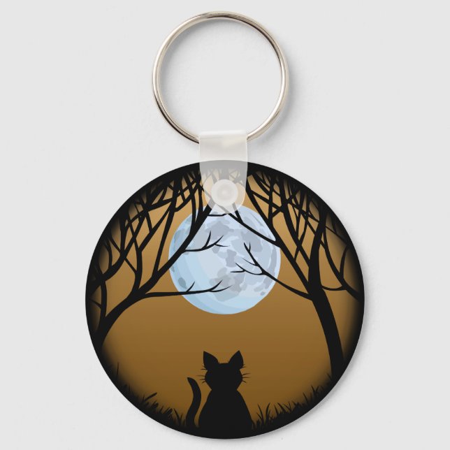 Llavero Keychain de Gato Graso Gato Negro Regalos Mascotas (Anverso)