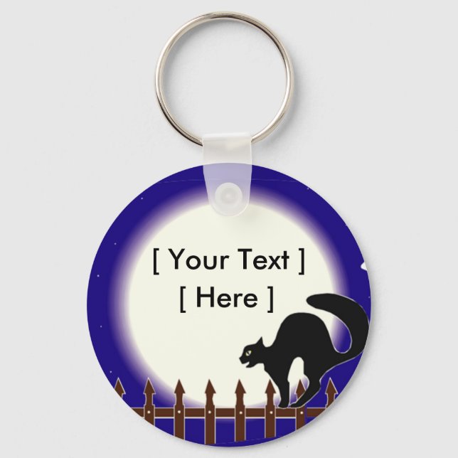 Llavero Keychain de gato negro personalizado (Anverso)