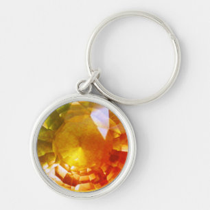 Llavero Keychain de Gemstone amarillo naranja