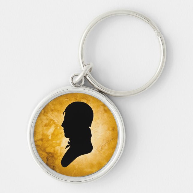 Llavero Keychain de "Gentleman Silhouette on Gold" (Frente)