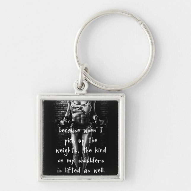 Llavero Keychain de Gimnasio de Construcción de Cuerpo Mot (Frente)