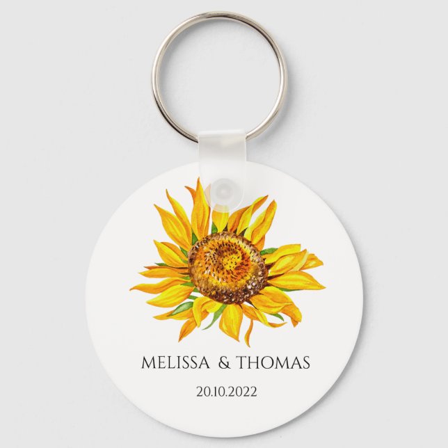 Llavero Keychain de girasol personalizado (Anverso)