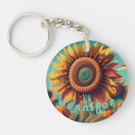 Llavero Keychain de girasol personalizado, Keychai de gira