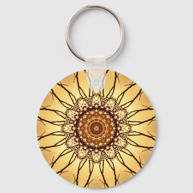 Llavero Keychain de girasoles geométricos (Anverso)