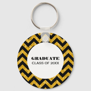 Llavero Keychain de graduación de Purpurina de chequeo ama