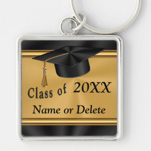 Llavero Keychain de graduación personalizada Gold y Black