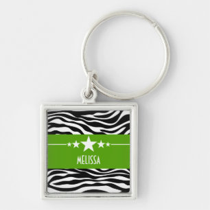 Llavero Keychain de Green Sassy Star Zebra Premium