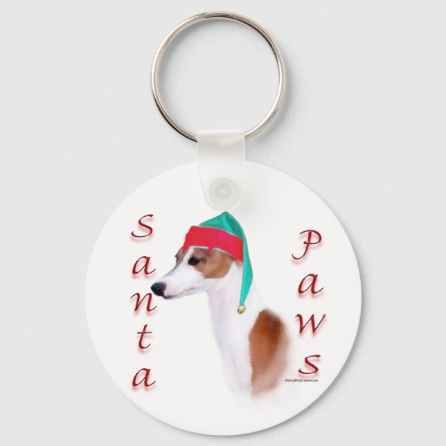 Llavero Keychain de Greyhound Santa Paws (Anverso)
