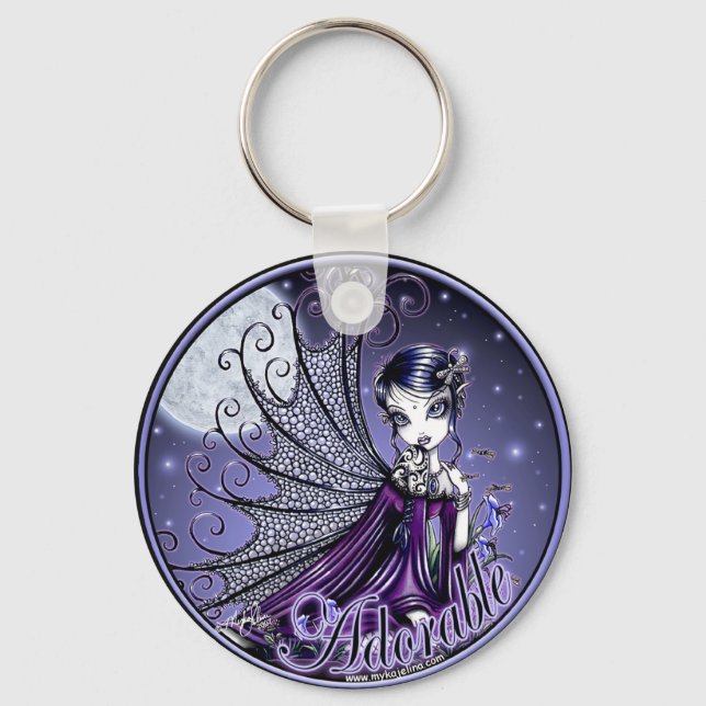 Llavero Keychain de hadas adorables de la luna azul magnét (Anverso)