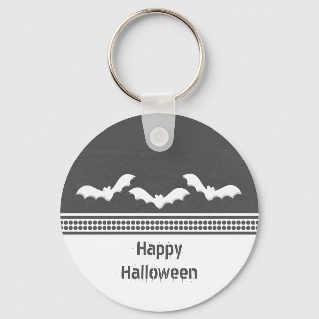 Llavero Keychain de Halloween de Gone Batty Gone, gris osc (Anverso)