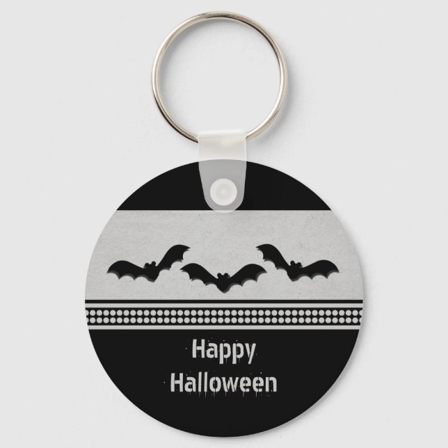 Llavero Keychain de Halloween de Gone Batty Gray claro (Anverso)