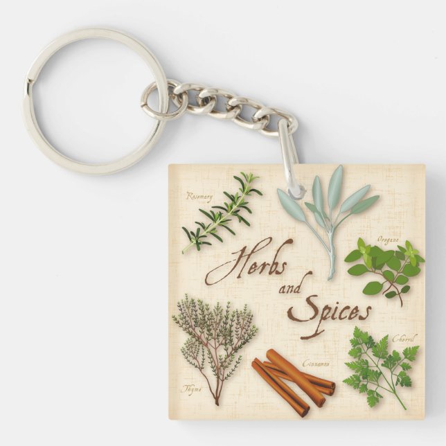Llavero Keychain de hierbas y especias (Frente)