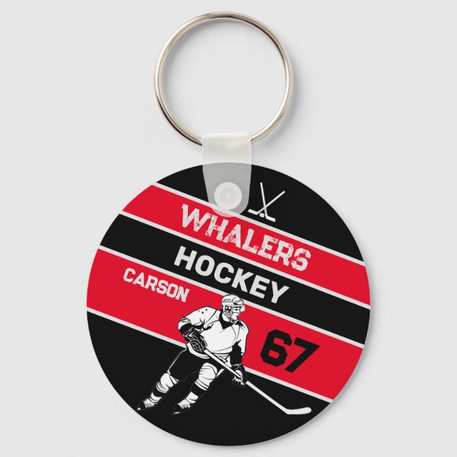 Llavero Keychain de hockey personalizado (Anverso)