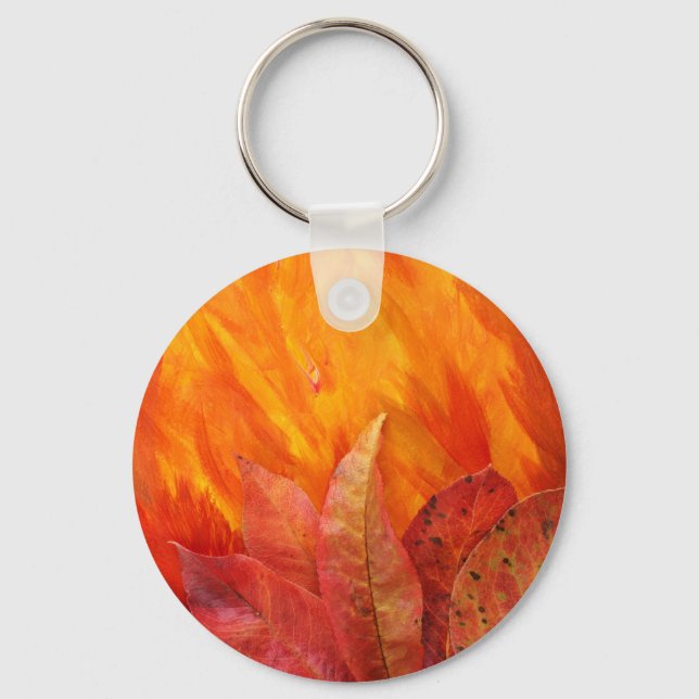 Llavero Keychain de hojas de otoño (Anverso)