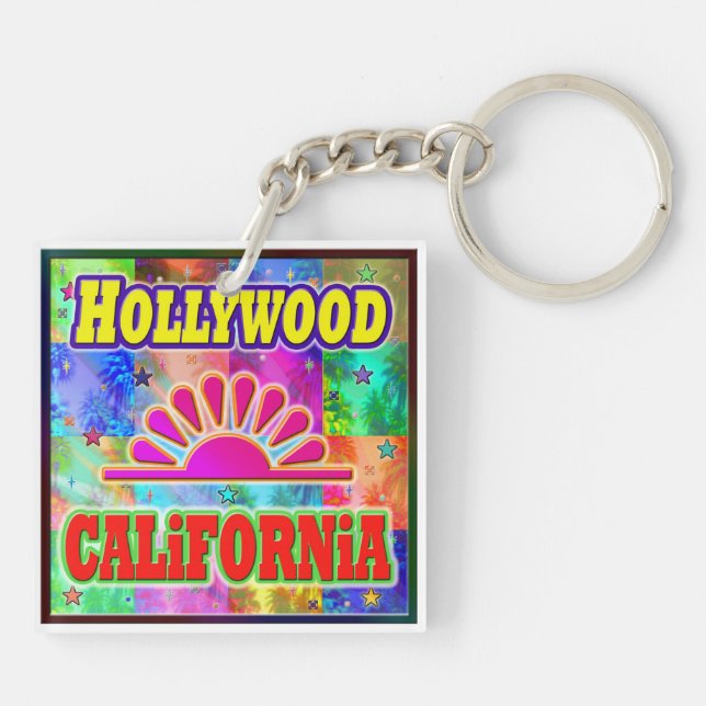 Llavero Keychain de Hollywood Sun & Palms (Atrás)