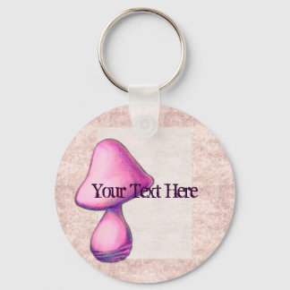 Llavero Keychain de hongos rosados