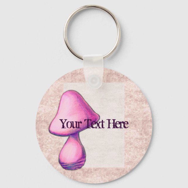 Llavero Keychain de hongos rosados (Anverso)