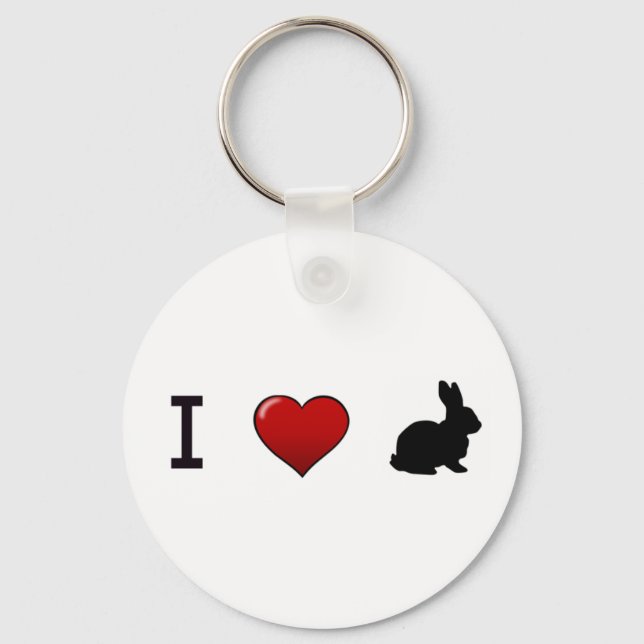Llavero Keychain de "I Love Rabbits" (Anverso)