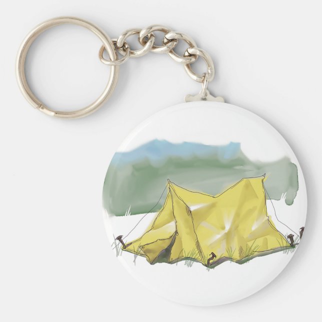 Llavero Keychain de Ilustracion de tiendas de campaña sing (Frente)