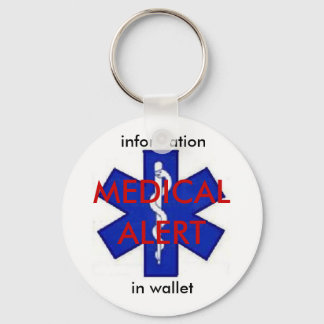 Llavero Keychain de información de alerta médica