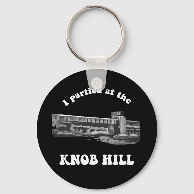Llavero Keychain de Knob Hill - Blanco sobre negro (Anverso)