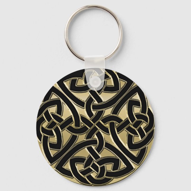 Llavero Keychain de Knot celta Metalizado en negro y oro (Anverso)