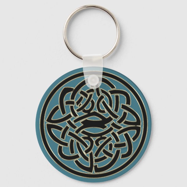 Llavero Keychain de Knot Celtic Metalizado de oro negro tu (Anverso)