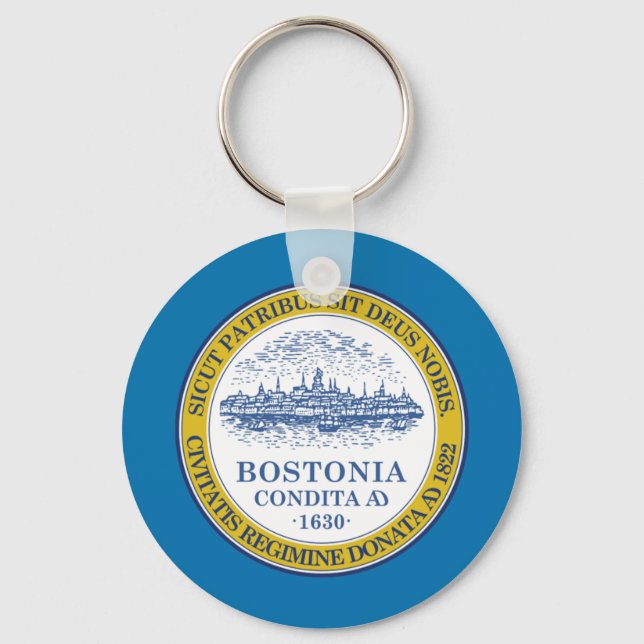 Llavero Keychain de la bandera de Boston (Massachusetts) (Anverso)