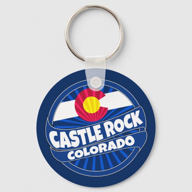 Llavero Keychain de la bandera de Castle Rock Colorado (Anverso)