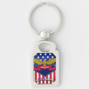 Llavero Keychain de la bandera de Estados Unidos de Alabam