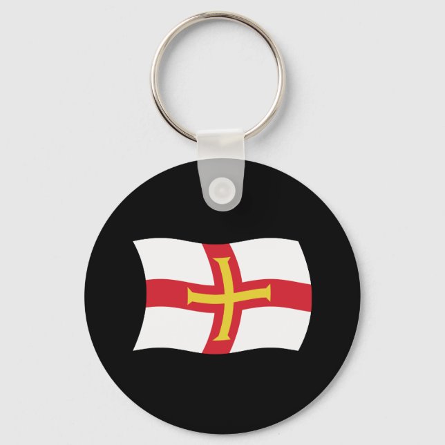 Llavero Keychain de la bandera de Guernsey (Anverso)