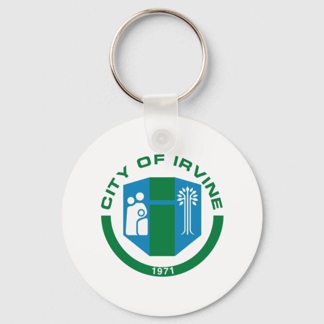 Llavero Keychain de la bandera de Irvine (California) (Anverso)
