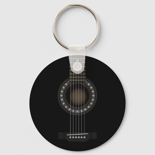 Llavero Keychain de la Bandera de la Guitarra Acústica (Anverso)